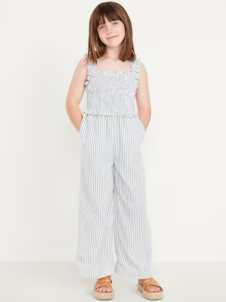 Printed Ruffle-Trim Smocked Jumpsuit for Girls | Old Navy (US)