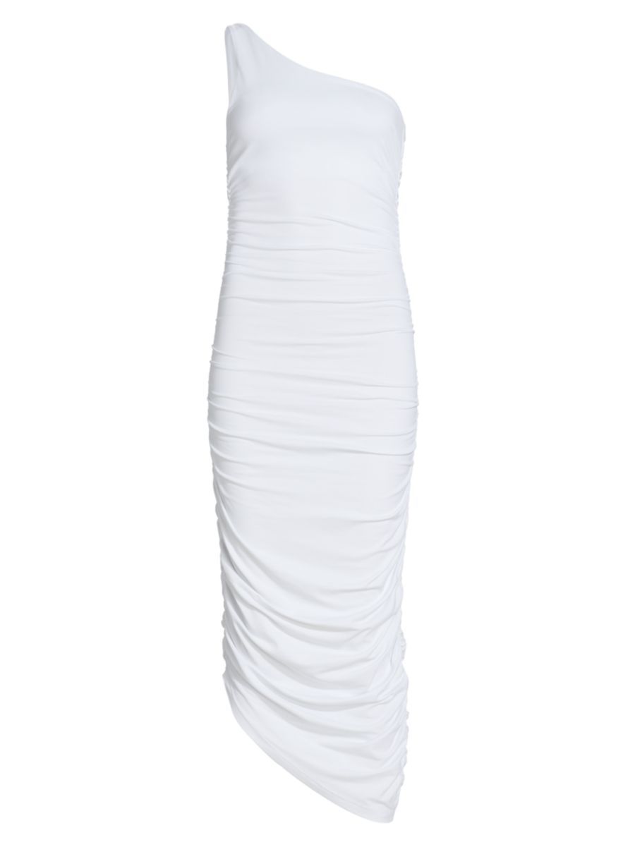 One-Shoulder Ruched Midi-Dress | Saks Fifth Avenue