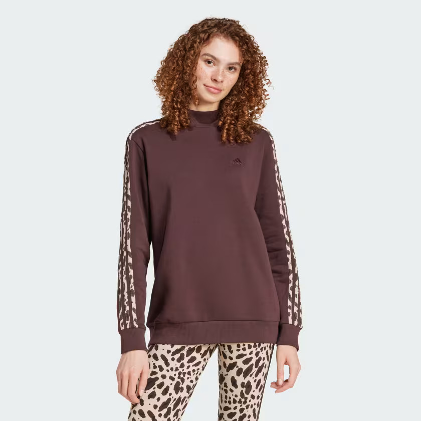 Essentials 3-Stripes Animal-Print Sweatshirt | adidas (US)