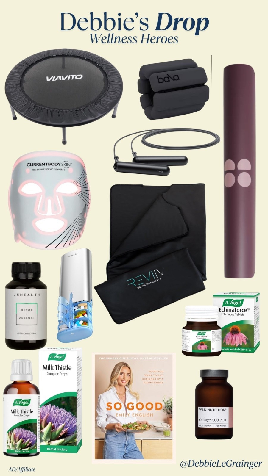 Here's a round up of my currently wellness and health heroes. The trampoline has got to be one of my most asked for products and we use it nearly every day! 

#LTKfitness #LTKuk #LTKhome