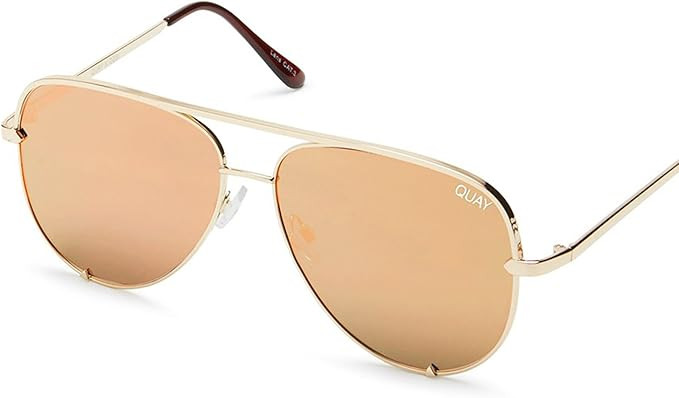 Amazon.com: Quay Australia HIGH KEY MINI Men's and Women's Sunglasses Aviator Sunnies - Black/Fad... | Amazon (US)