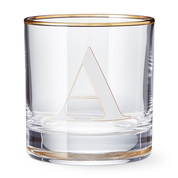 Monogram Double Old-Fashioned Glasses | Williams-Sonoma