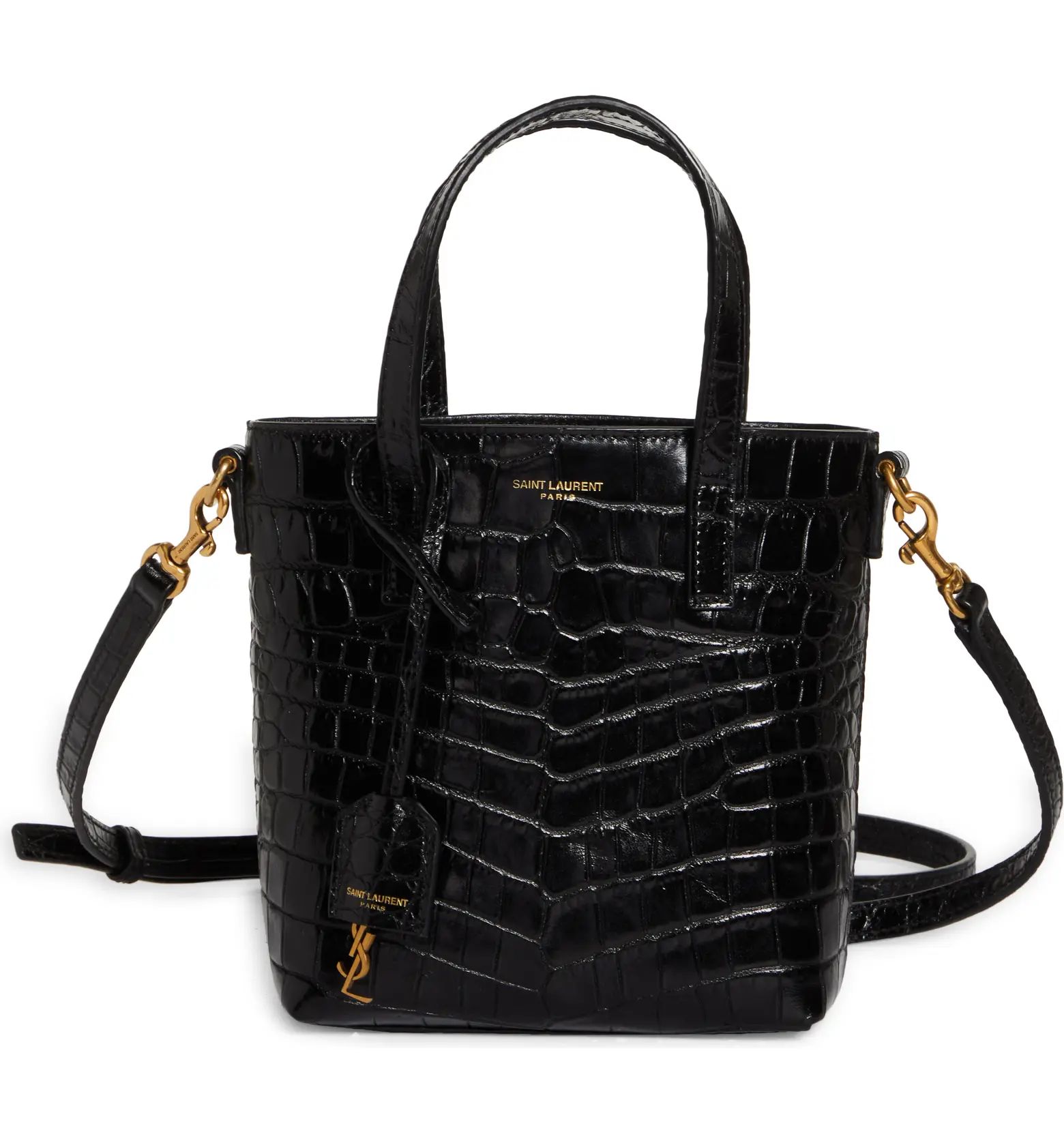 Saint Laurent Micro Toy Croc Embossed Patent Leather Shopper | Nordstrom | Nordstrom