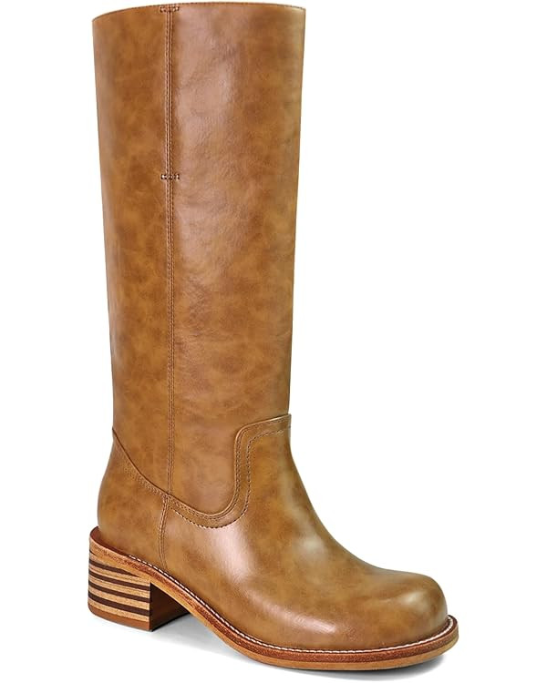 UBWDU Women's Knee High Boots Chunky Block Heel Long Boots Square Toe Low Heel Boots for Women | Amazon (US)