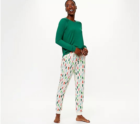 MUK LUKS Women's Regular Butter Knit Matching Pajama Set - QVC.com | QVC