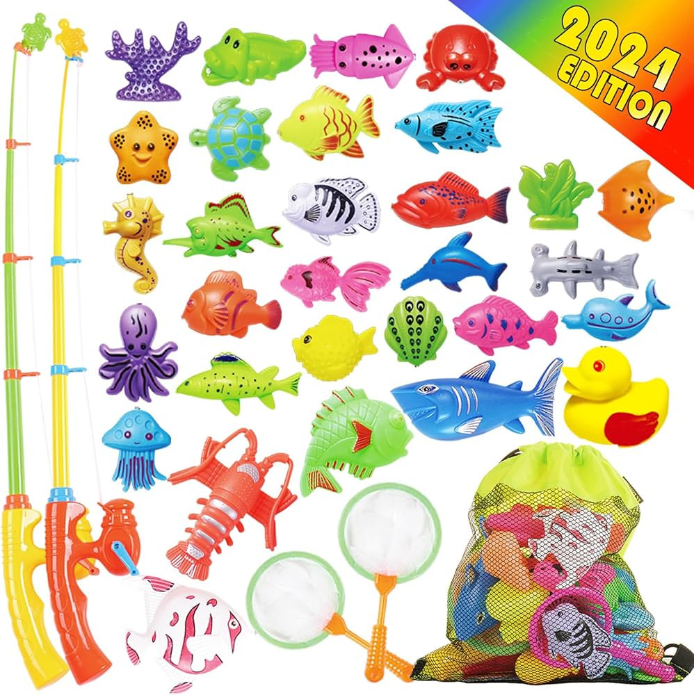 Goody King Magnetic Fishing Game Pool Toys for Kids - Outdoor Indoor Carnival Party Water Bath To... | Amazon (US)