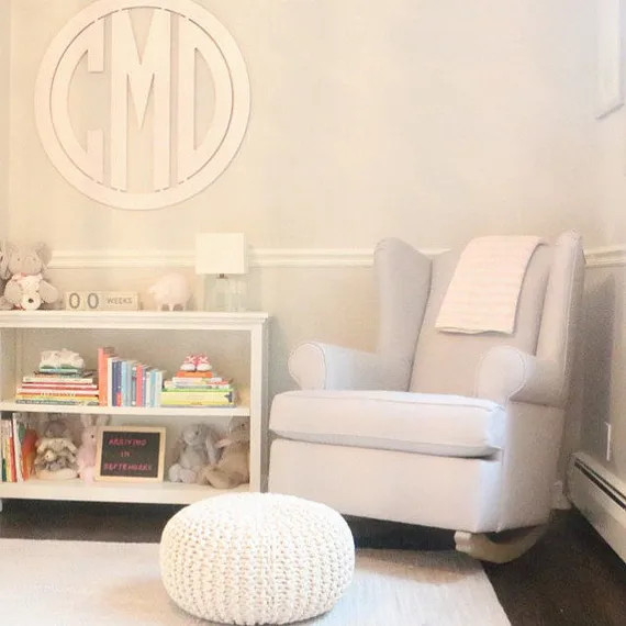 Monogram Wall Hanging  Wooden Monogram Letters  Circular | Etsy | Etsy (US)