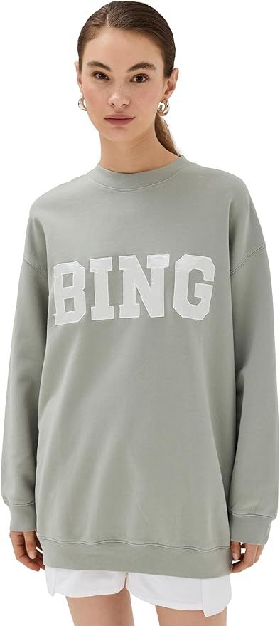 ANINE BING Women's Tyler Satin Bing Sweatshirt | Amazon (US)