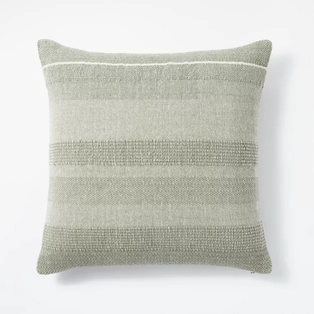 Oversized Cotton Woven Striped Square Throw Pillow - Threshold™ designed with Studio McGee | Target