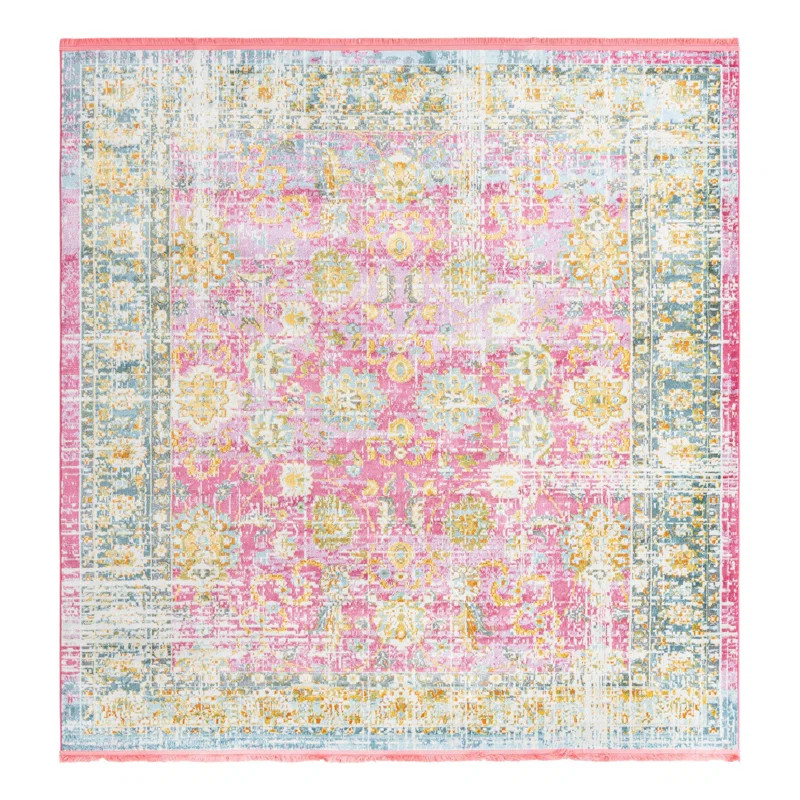 Haefner Power Loom Performance Pink Rug | Wayfair North America