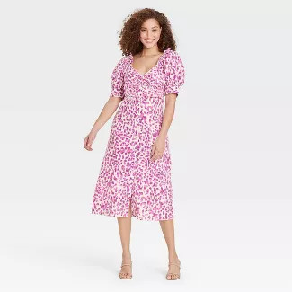 Women's Puff Sleeve Empire Waist Dress - Who What Wear™ | Target