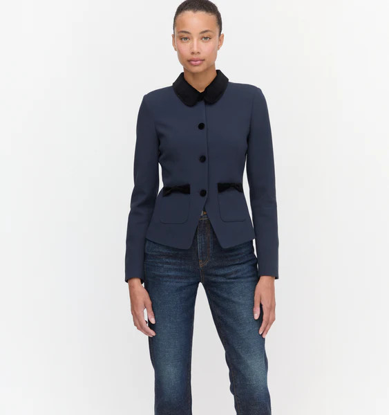 The Evalina Jacket - Navy | Hill House Home US