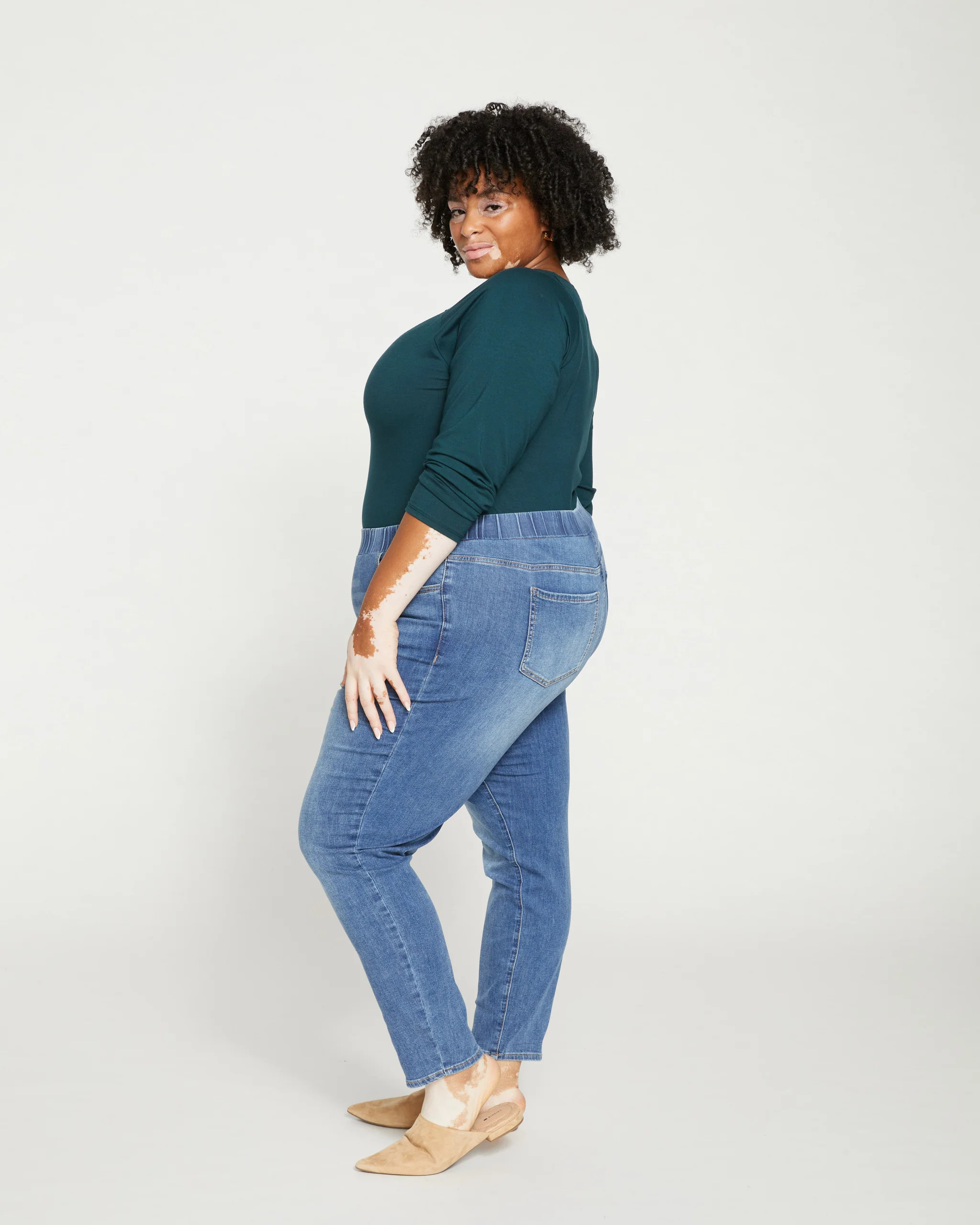 FIT LIBERTY ELIGIBLE ComfortDenim Dont Call Them JeggingsWestern Blue Wash$884 interest-free paym... | Universal Standard
