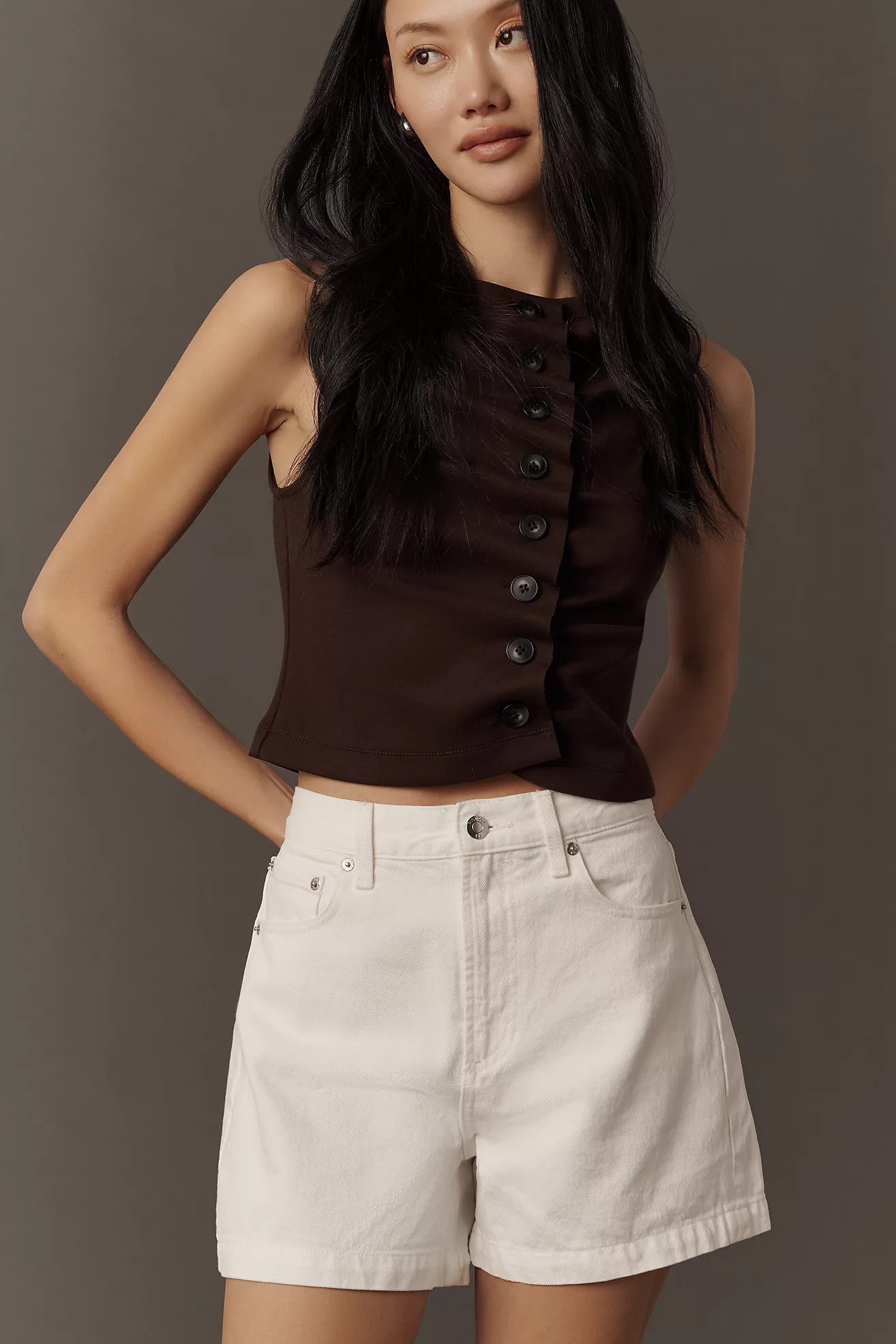 Pistola Saige High-Rise A-Line Denim Shorts | Anthropologie (US)