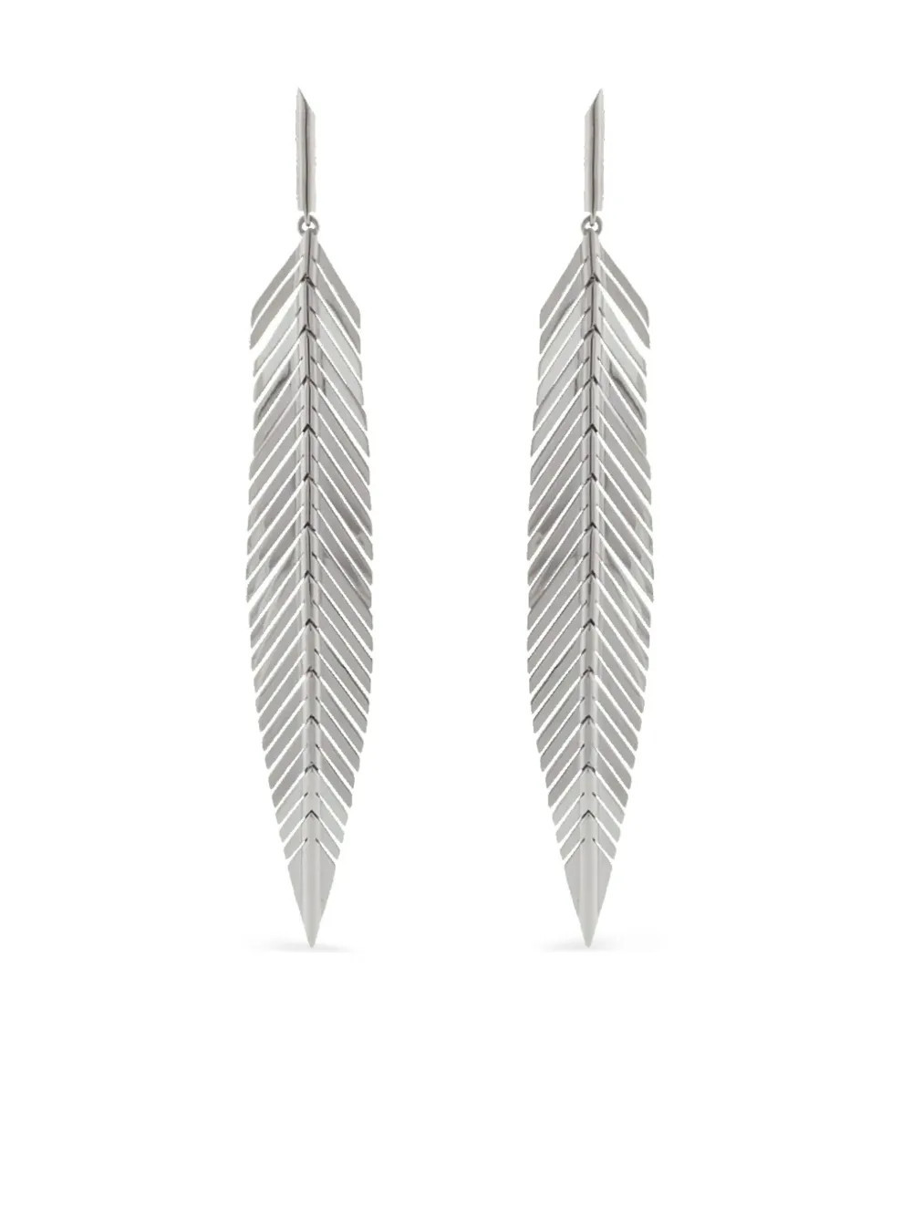 Cadar 18kt white gold Feather earrings - Silver | Farfetch Global