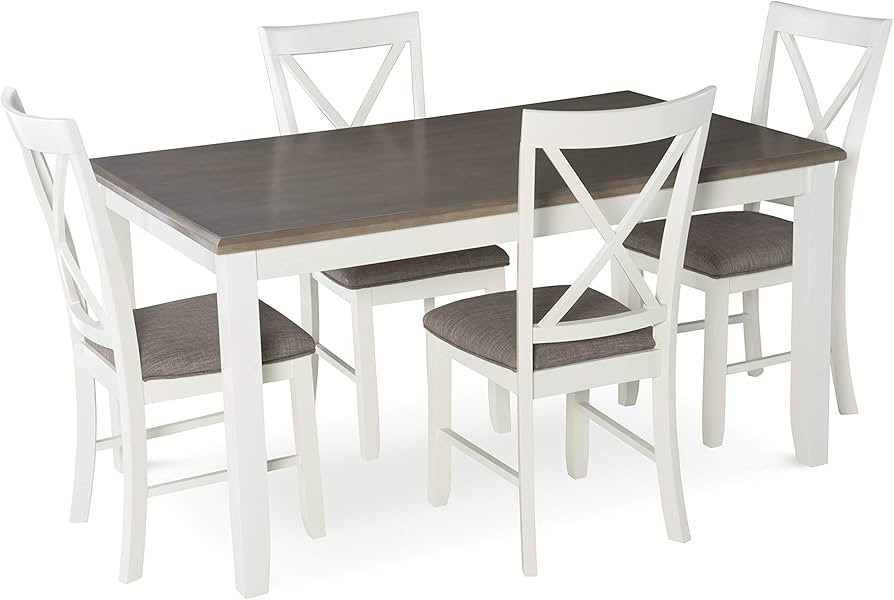 Powell Furniture Jane 5 Piece Dining Set, White | Amazon (US)