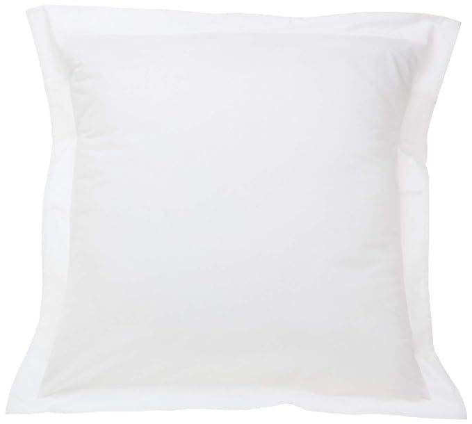 European Square Pillow Shams Set of 2 White 600 Thread Count 100% Natural Cotton pack of Two Euro... | Amazon (US)