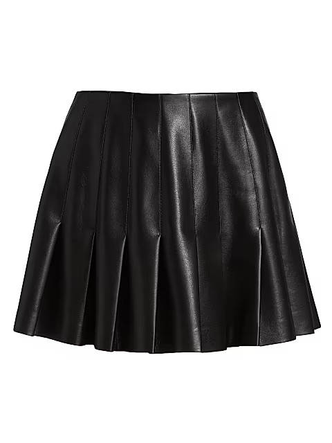 Carter Vegan Leather Pleated Skirt | Saks Fifth Avenue