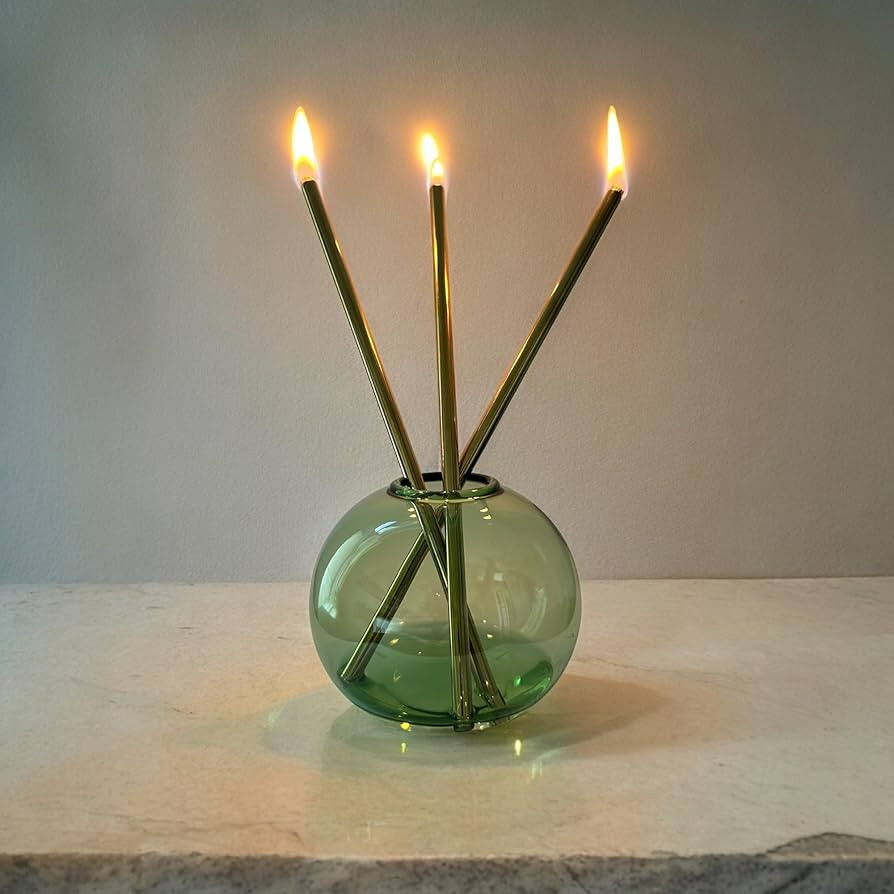 Endless Oil Burning Candle Green with Gold Metal Wicks | Amazon (US)