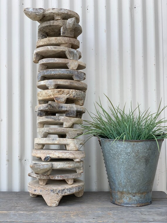 Vintage Sun bleached Wooden Chapati Riser (Free Shipping) | Etsy (US)