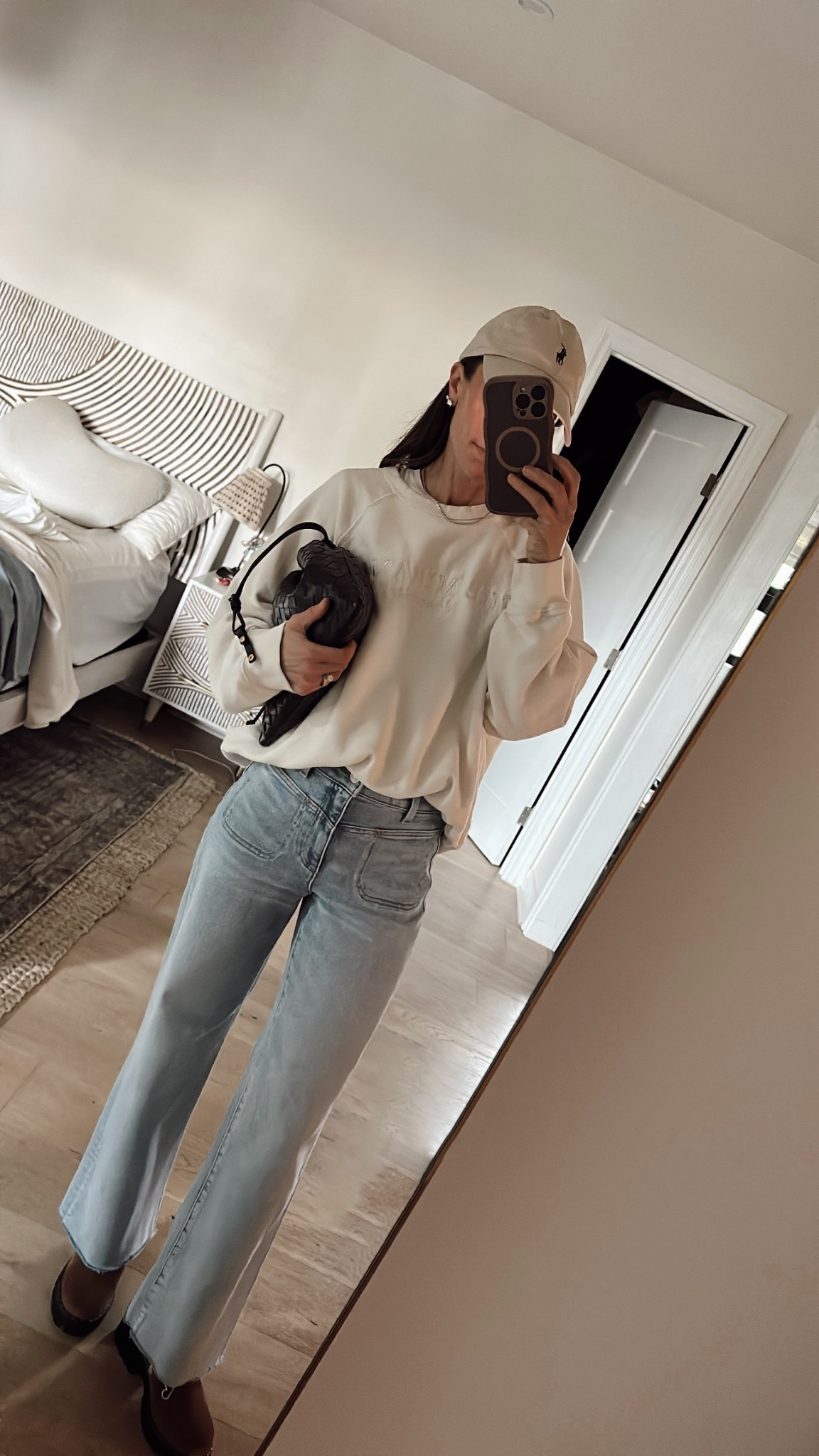 Rainy day off = mix of house things (like sheet washing) and hanging with kiddos (going to a movie) 
Cozy sweatshirt, jeans with a slight stretch, and suede rain boots for the afternoon 

#LTKPetite #LTKOver40