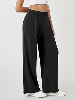 ODODOS Modal Soft Wide Leg Pants for Women High Waist Casual Relaxed Pants with Pockets-27/29"/ 3... | Amazon (US)