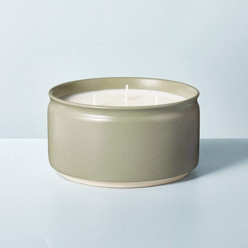 Speckled Ceramic Grapefruit Basil Jar Candle Sage Green - Hearth & Hand™ with Magnolia | Target