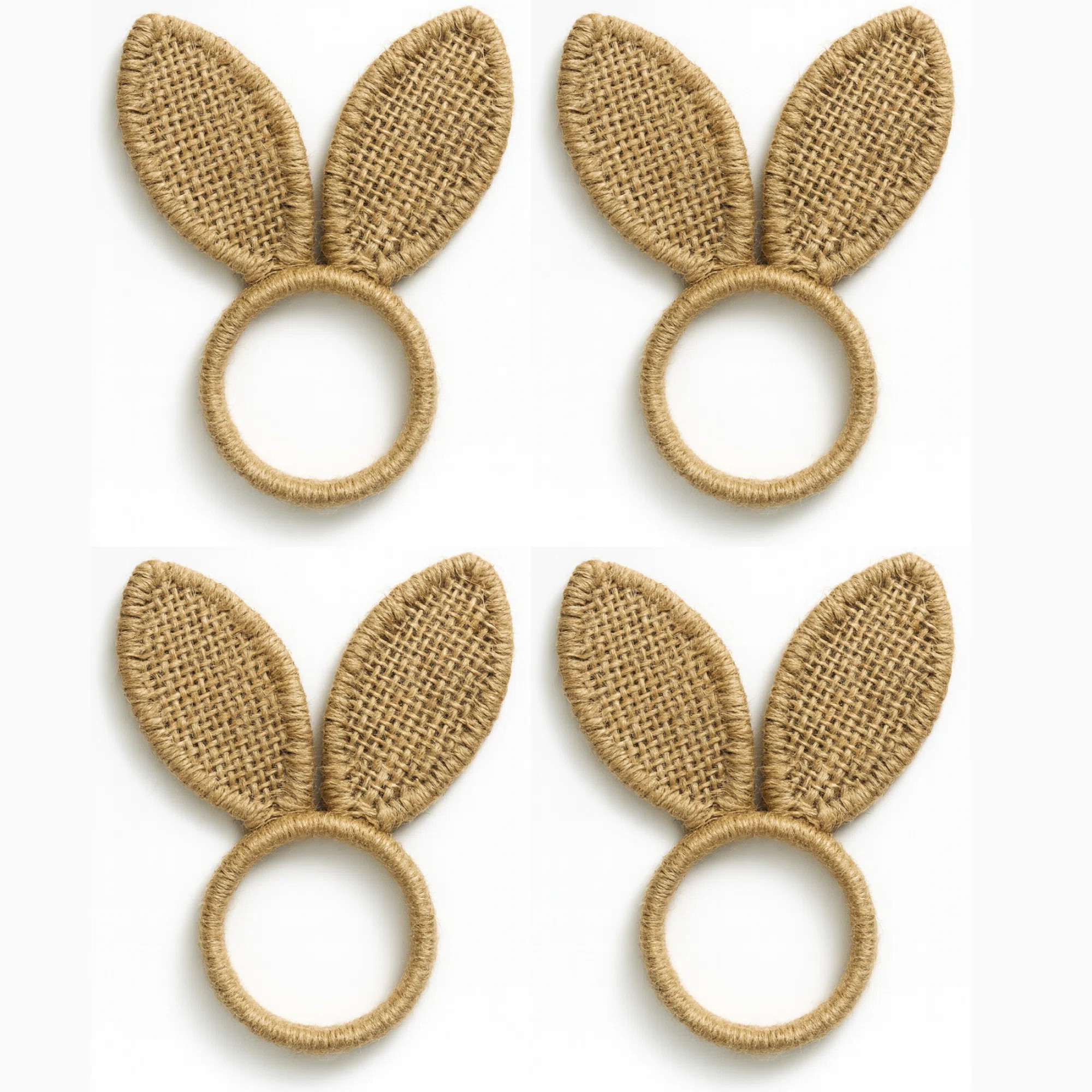 Burlap Bunny Ear Easter Napkin Rings (Set of 4) | Wayfair North America