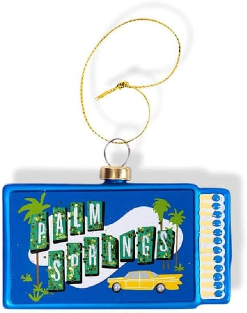 Furbish Glass Tree Decoration Decorative Hanging Ornament, Festive Stocking Stuffer - Palm Springs Matchbook | Amazon (US)