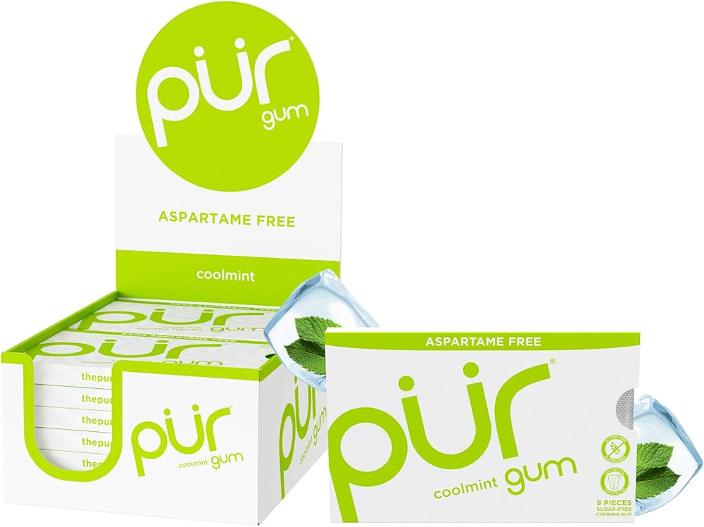 PUR Gum | Aspartame Free Chewing Gum | 100% Xylitol | Natural Coolmint Flavored Gum, 9 Pieces (Pa... | Amazon (US)