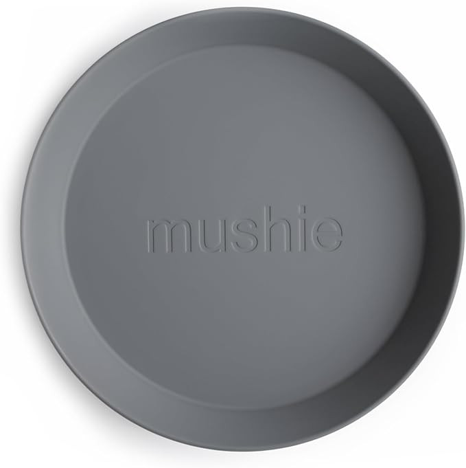 mushie Round Dinnerware Plates for Kids | Made in Denmark, Set of 2 (Smoke) | Amazon (US)