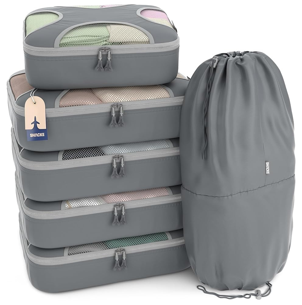Shacke 6 Set Packing Cubes for Travel Lightweight Luggage Organizer | Amazon (US)
