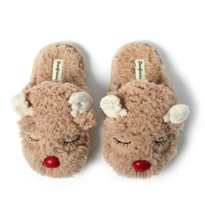 Dearfoams Kid's Holiday Christmas Reindeer Scuff Slipper | Target