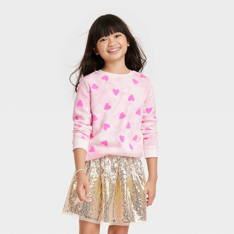 Girls' Valentines Day Printed Pullover Sweatshirt - Cat & Jack™ | Target
