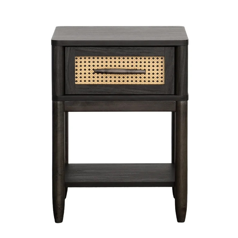 Better Homes & Gardens Springwood Cane Night Stand, Charcoal Finish | Walmart (US)