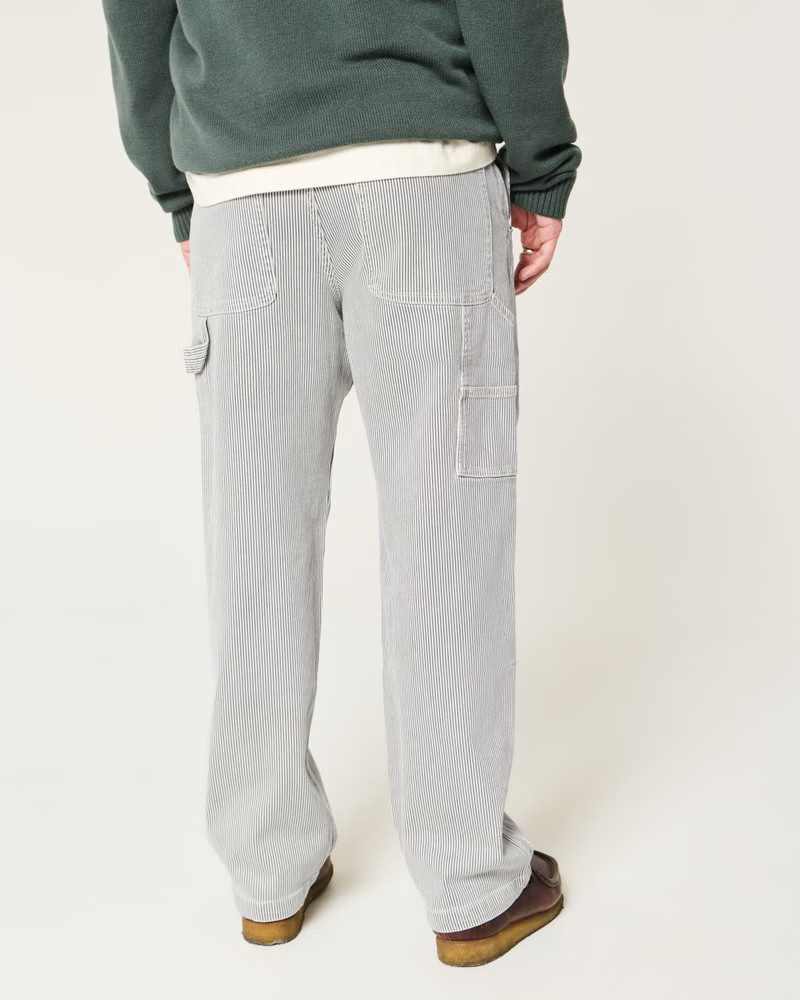 Men's Railroad Stripe Baggy Painter Jeans | Men's Bottoms | HollisterCo.com | Hollister (US)