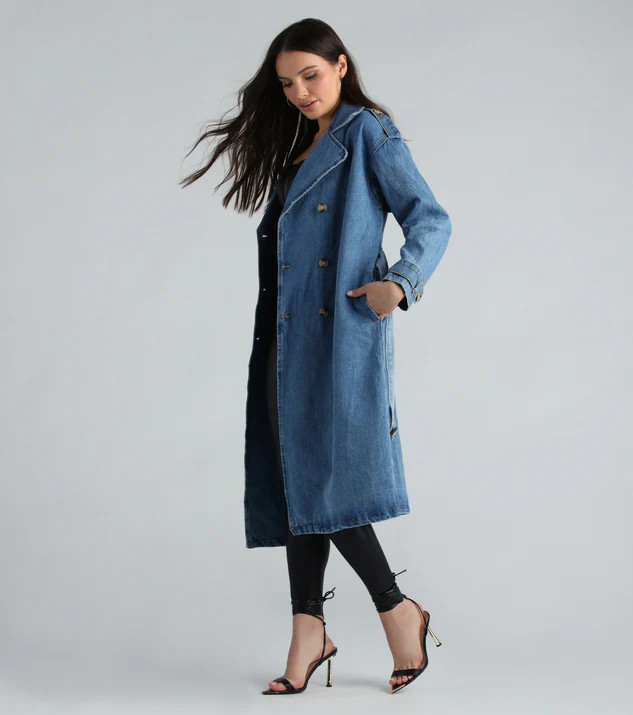 Casual Chic Slay Denim Trench Coat | Windsor Stores