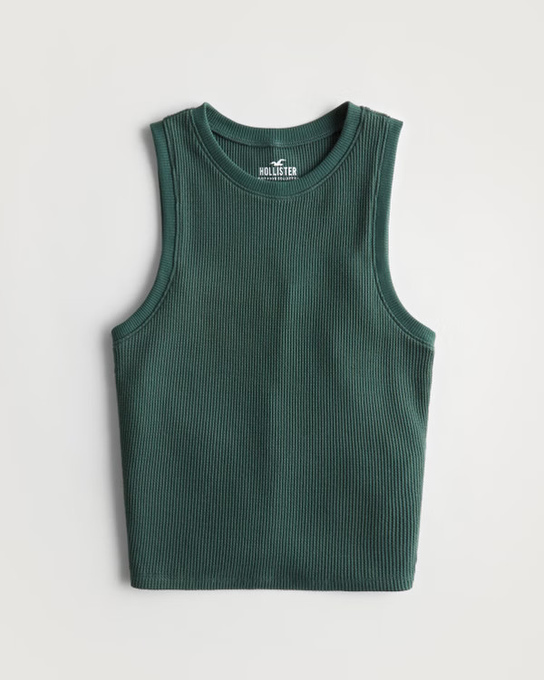 Women's High-Neck Waffle Tank | Women's Tops | HollisterCo.com | Hollister (US)