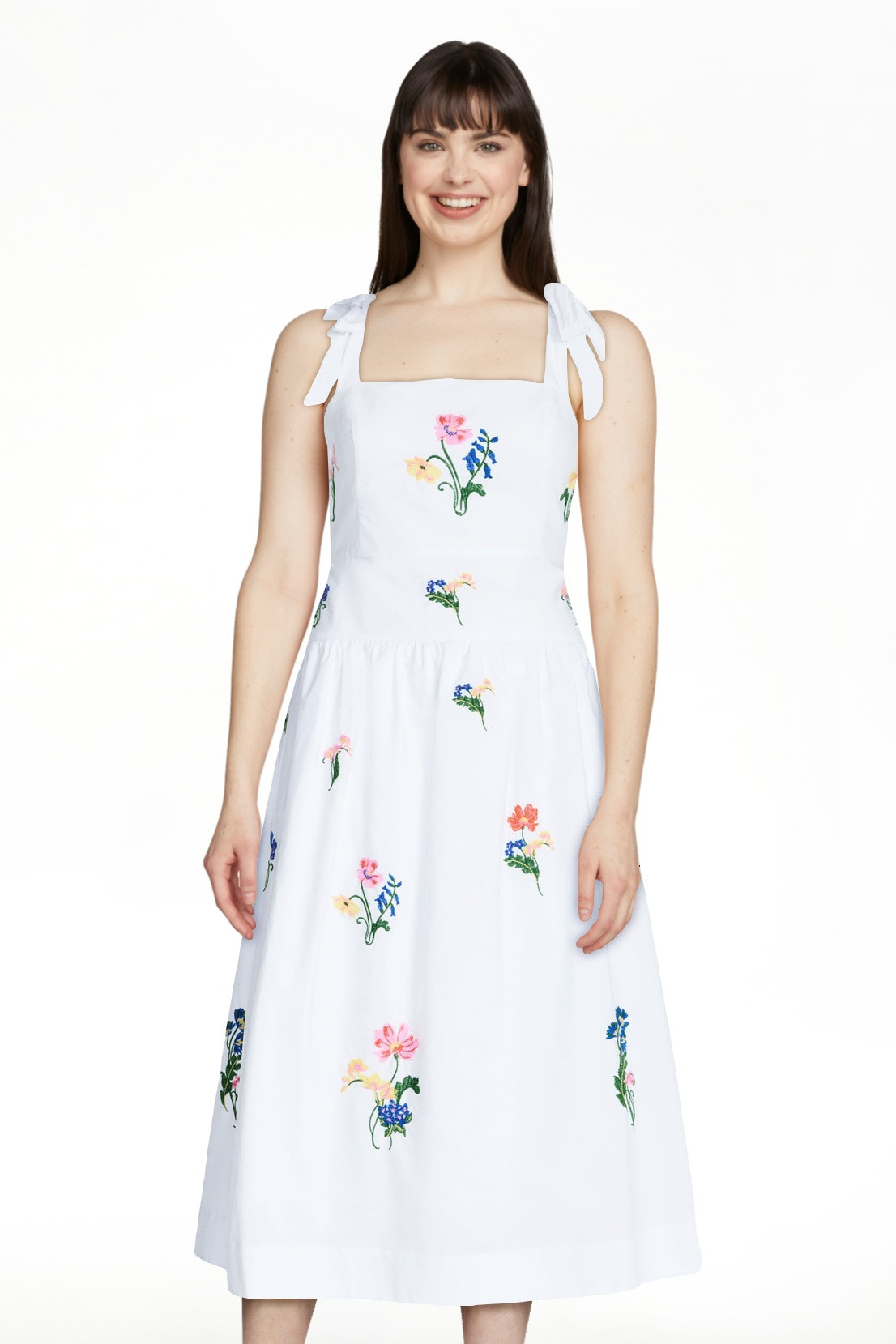 Free Assembly Women's and Women's Plus Embroidered Cotton Sleeveless Maxi Dress, Sizes XS-4X | Walmart (US)