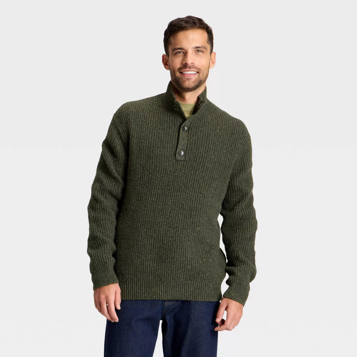 Men's Mock Neck Button Sweater - Goodfellow & Co™ | Target