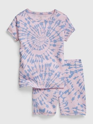 Kids 100% Organic Cotton Spiral Tie-Dye PJ Shorts Set | Gap (US)