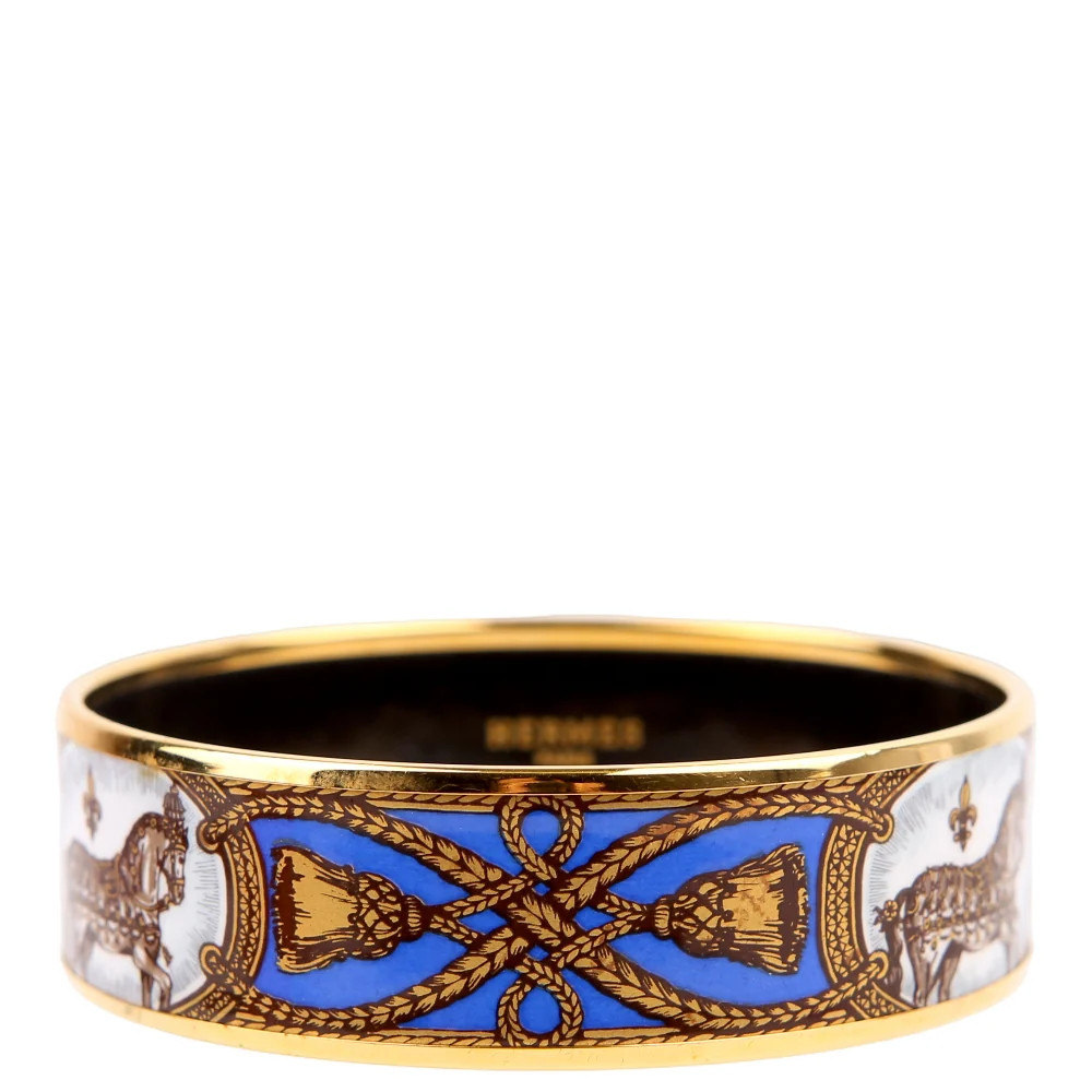 Enamel Wide Bangle Bracelet Blue | Keeks Designer Handbags