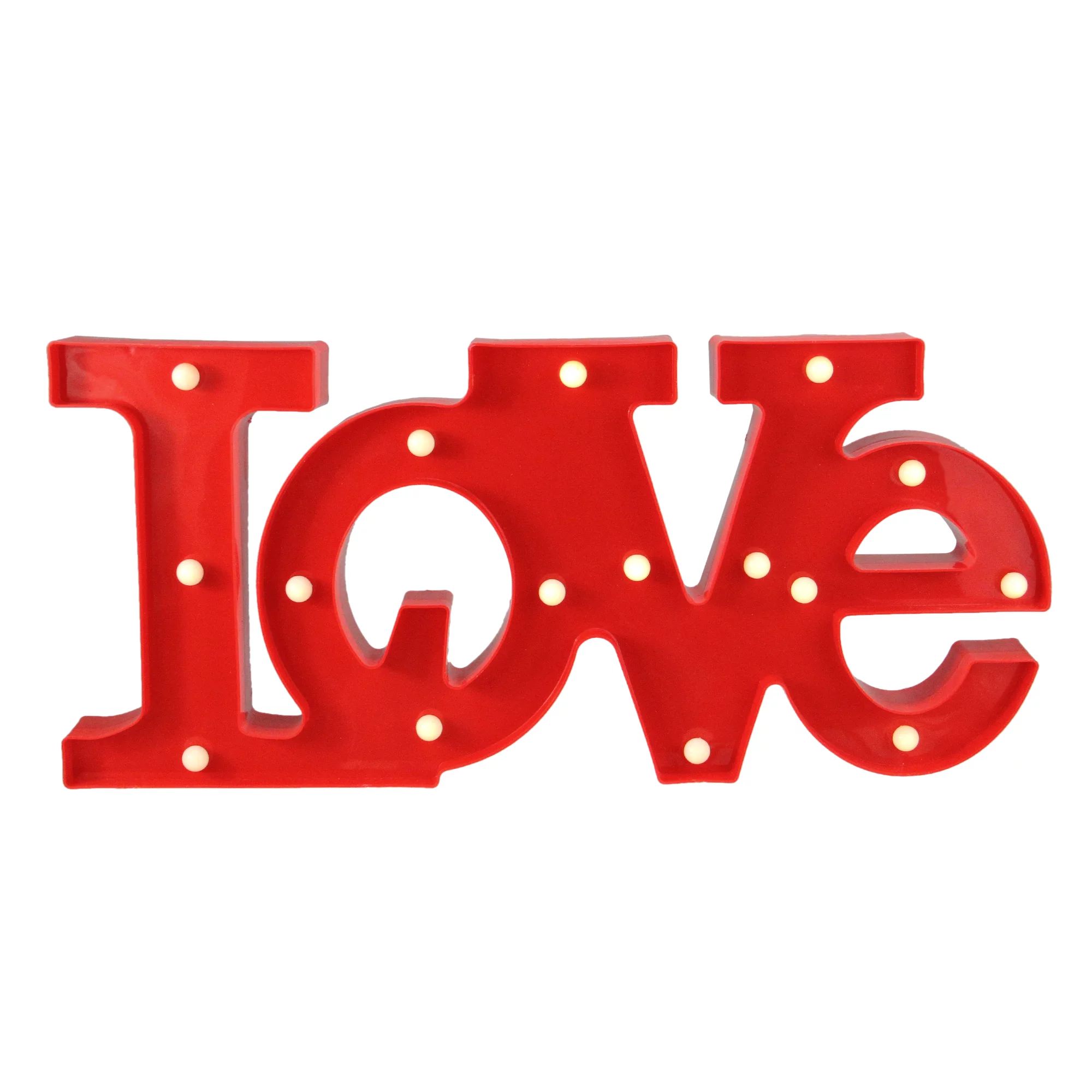 Northlight 20" Battery Operated LED Lighted "LOVE" Valentine's Day Marquee Sign - Red - Walmart.c... | Walmart (US)