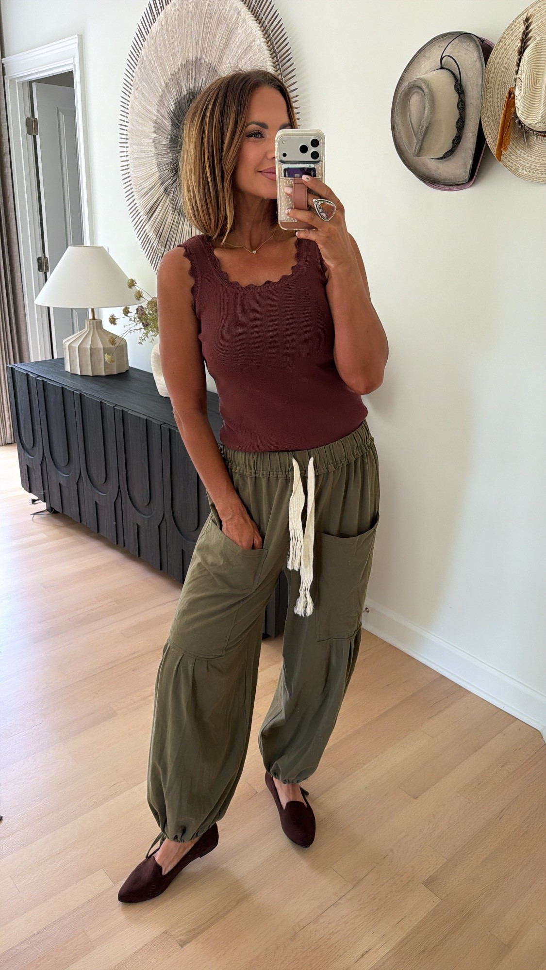 amazon suede dressy fall flats, scalloped tank, and drawstring pants ♥️ code betsy works for electric picks

#LTKootd #LTKSeasonal #LTKSaleAlert