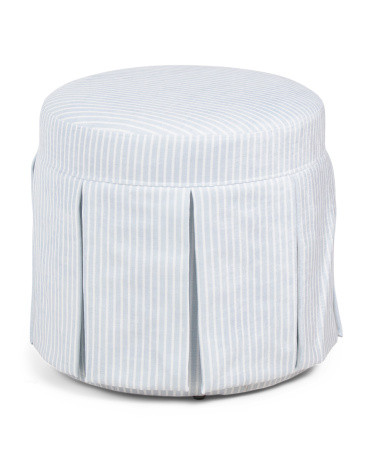 18x18 Juliet Striped Skirted Ottoman | TJ Maxx