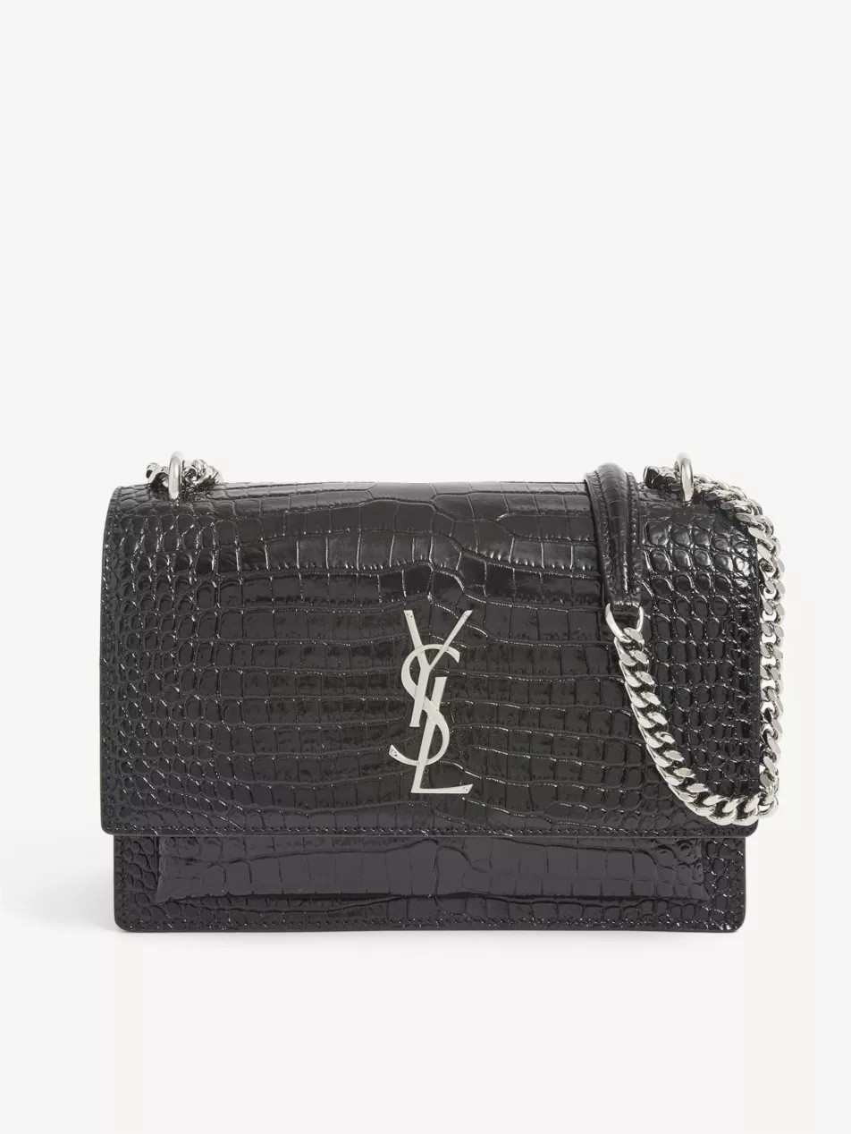 Sunset croc-effect leather shoulder bag | Selfridges