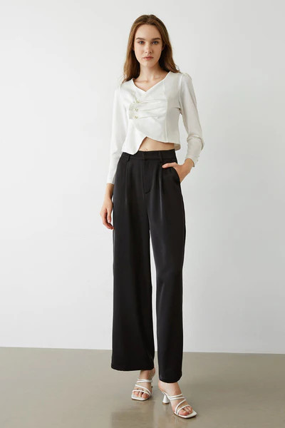Montserrat Black Wide Leg Pants | J.ING
