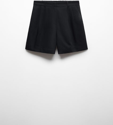 MANGO Linen-blend Bermuda plated shorts | Mango (US/MX/AU)