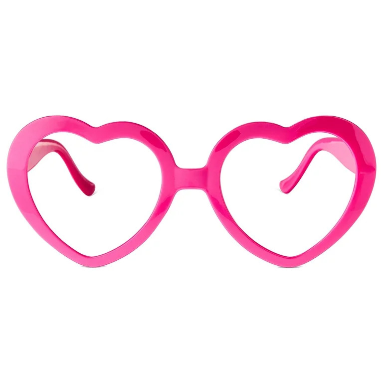 Plastic Heart No Lens Party Glasses, Pink, Valentine's Day by Way To Celebrate | Walmart (US)