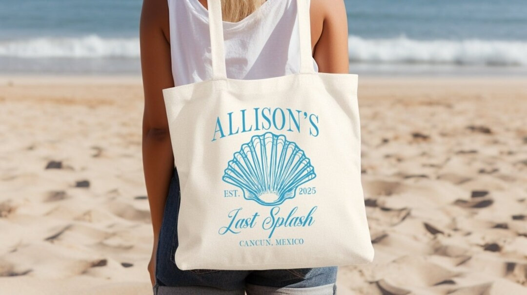 Last Splash Bachelorette Party Tote Bag Custom Mermaid Bachelorette Tote Beach Bridal Favors Bach... | Etsy (US)